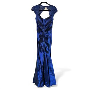 Xscape by Joanna Chen Blue Size 8 Gown Dress Mermaid Taffeta Gala Wedding Guest